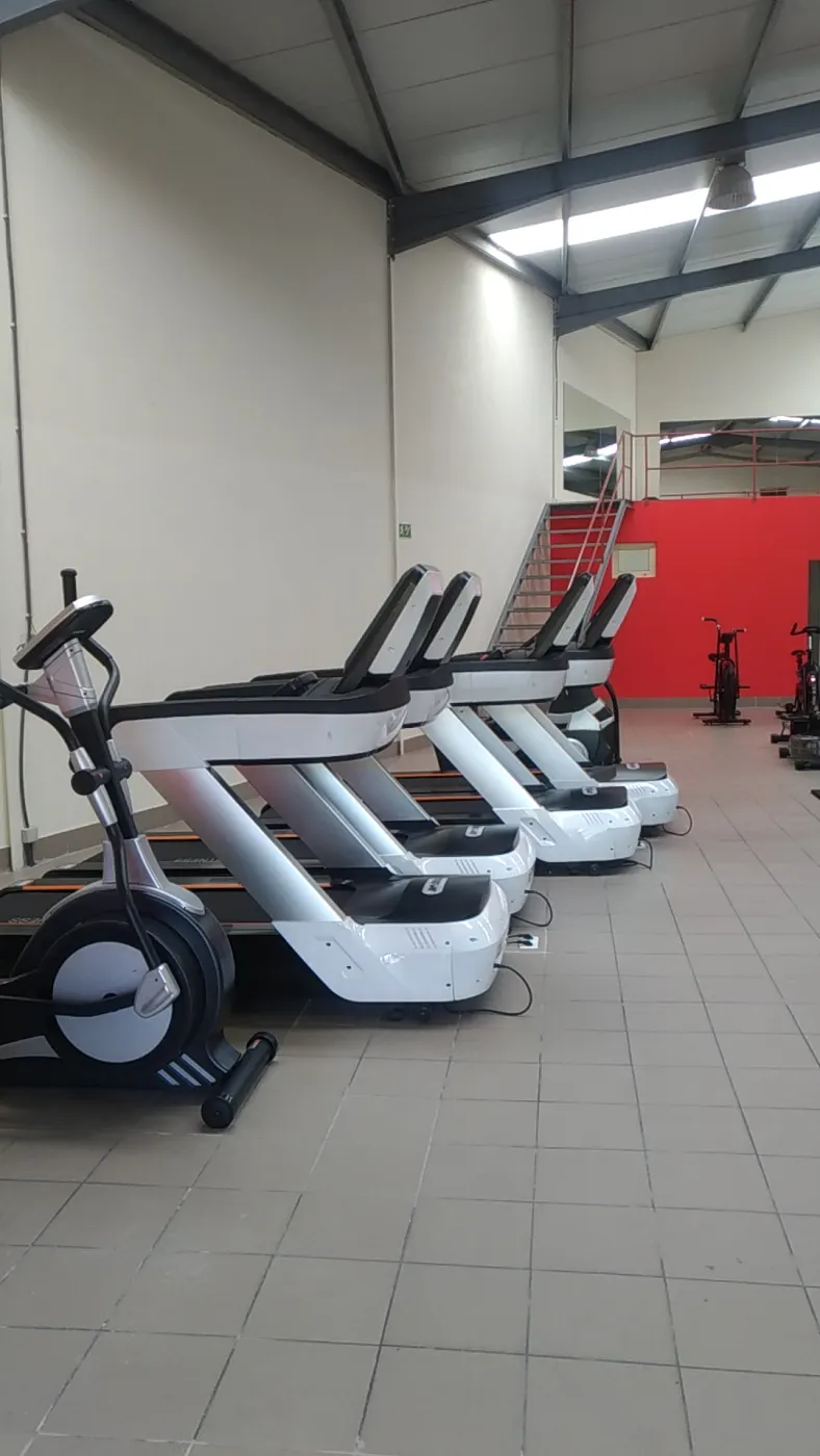 Fila de passadeiras na zona de cardio do Fit Arena